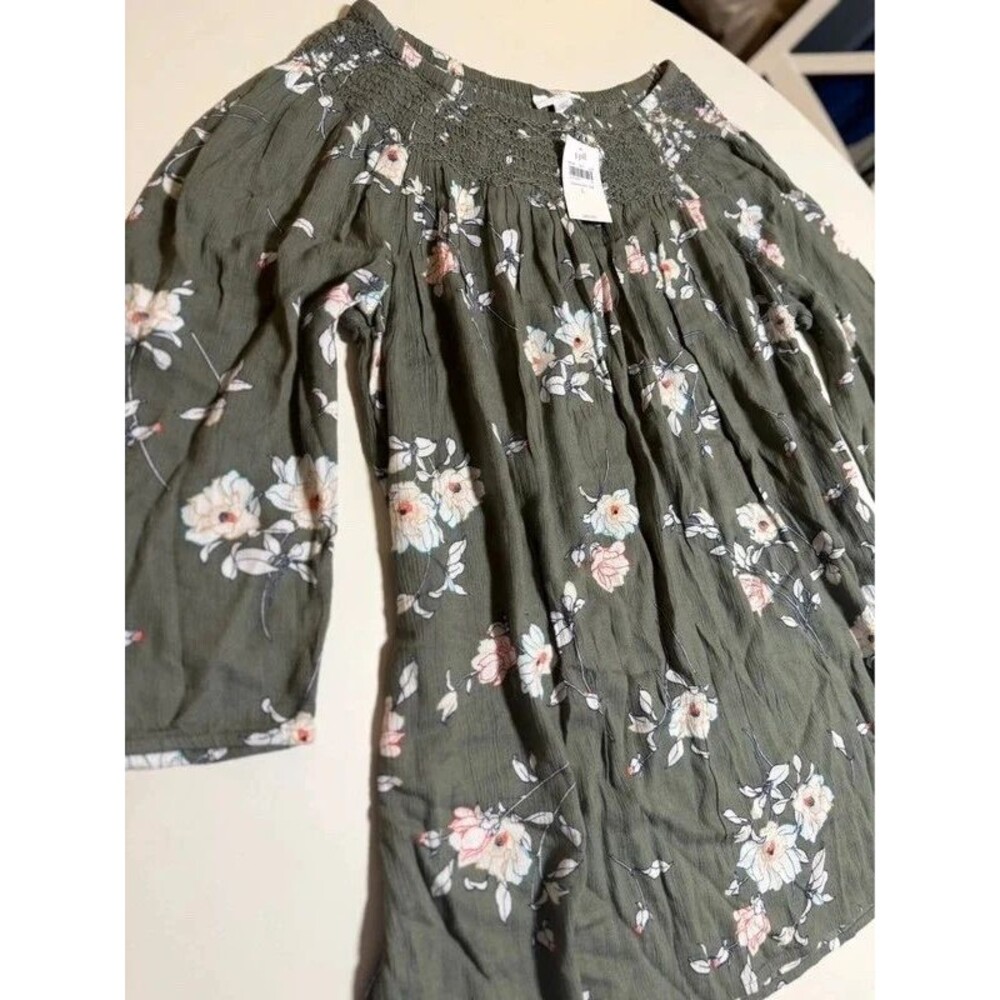 J. Jill green floral tunic top NWT